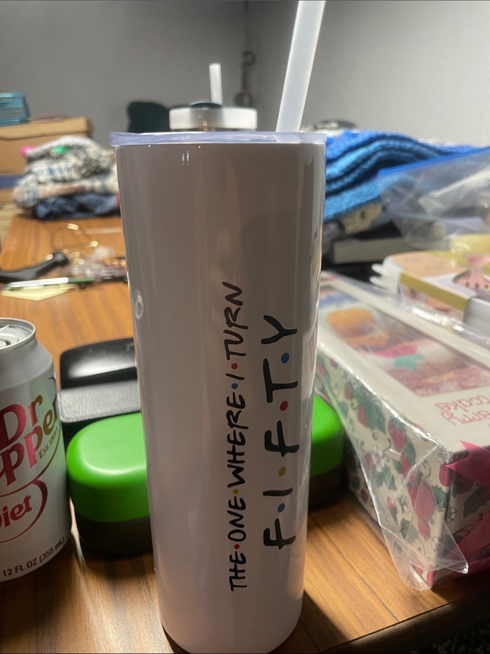 White 'The One Where I Turn Fifty' Stainless Tumbler - Unbranded